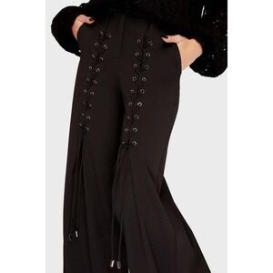 Killstar Ravens Lament wide leg pants laceup detail
